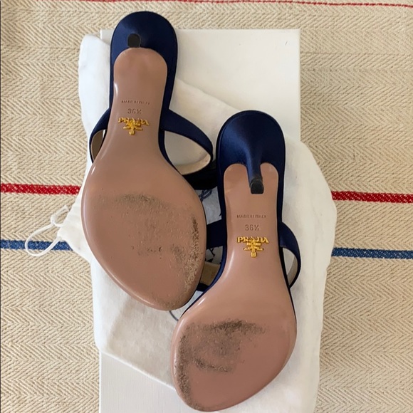 Navy blue Prada high heel sandals, 36.5, worn once - Picture 3 of 6